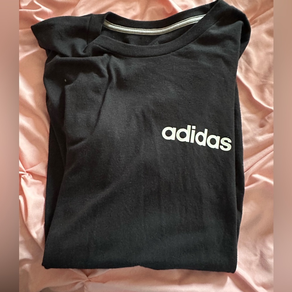 Adidas Black Tee with White Logo